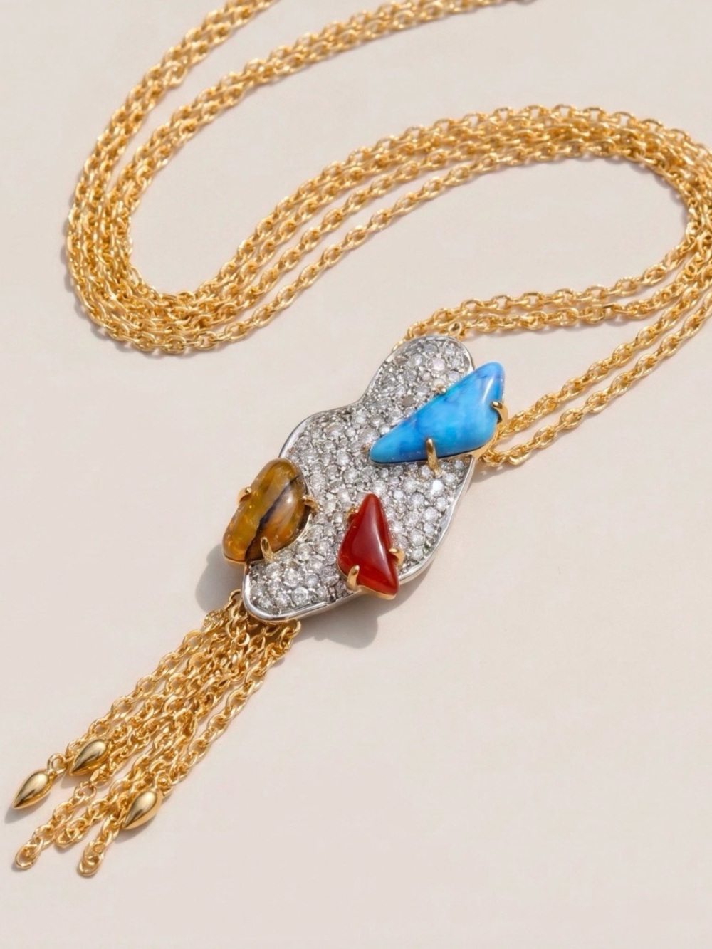 NEW Alexis Bittar Roxbury Cluster Necklace Lariat Bolo SB07